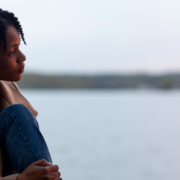 Contemplative female outdoors