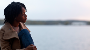 Contemplative female outdoors